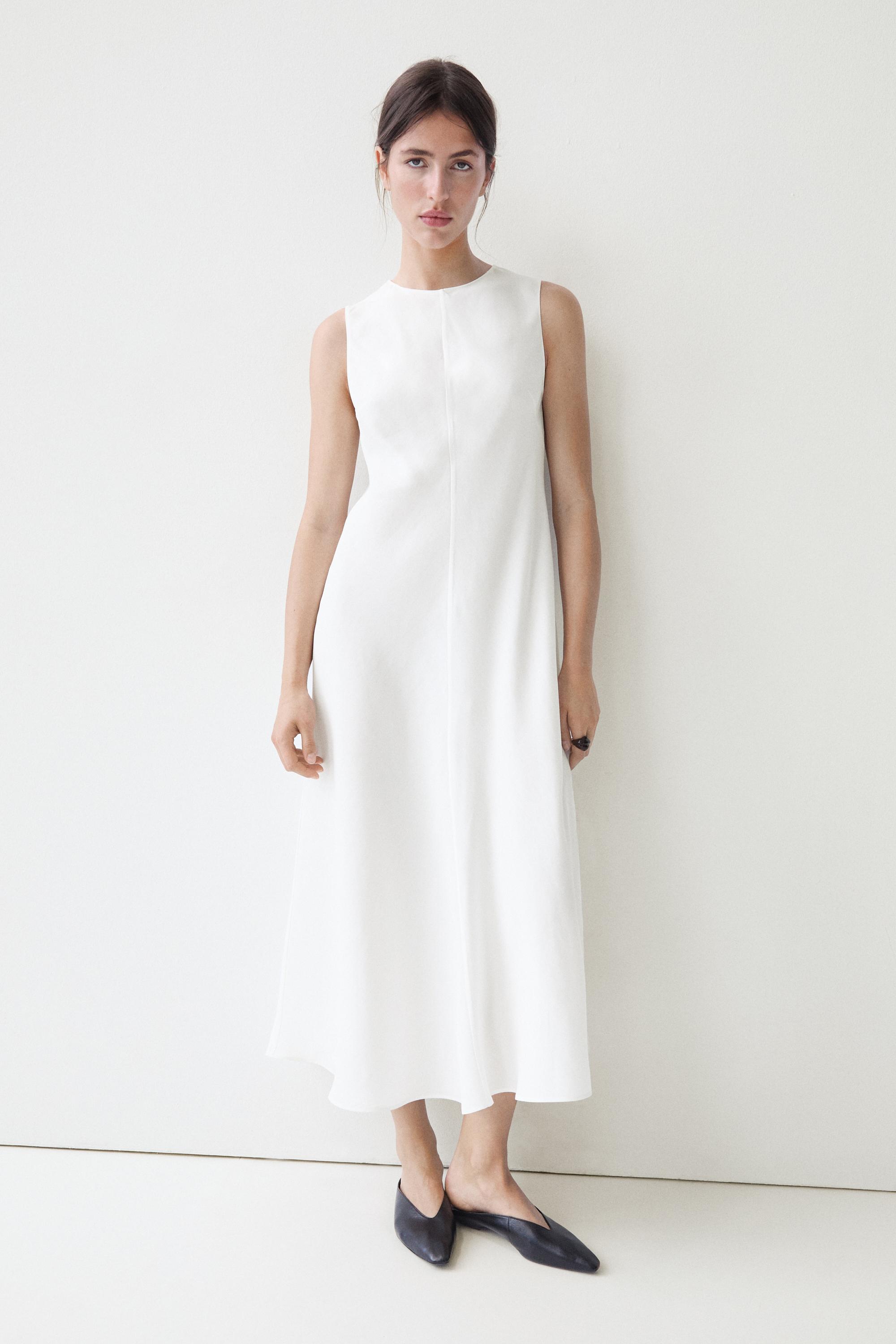 Flowing linen midi dress